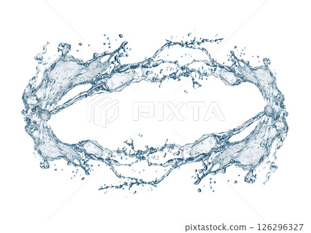 Abstract blue waves and splashes 3d illustration Abstract blue waves and splashes 3d illustration 126296327
