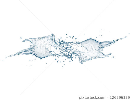 Abstract blue waves and splashes 3d illustration Abstract blue waves and splashes 3d illustration 126296329