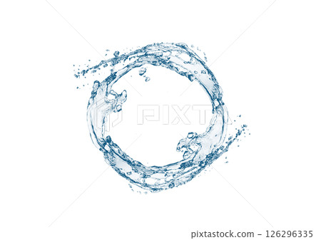 Abstract blue waves and splashes 3d illustration 126296335