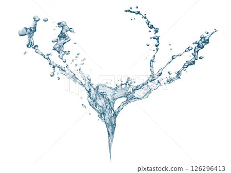 3d illustration of abstract blue waves and splashes on white background 3d illustration of abstract blue waves and splashes on white background 126296413