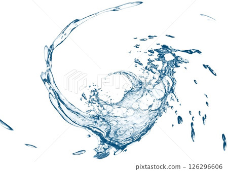 3d illustration of abstract blue waves and splashes on white background 3d illustration of abstract blue waves and splashes on white background 126296606