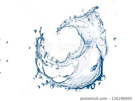3d illustration of abstract blue waves and splashes on white background 3d illustration of abstract blue waves and splashes on white background 126296609