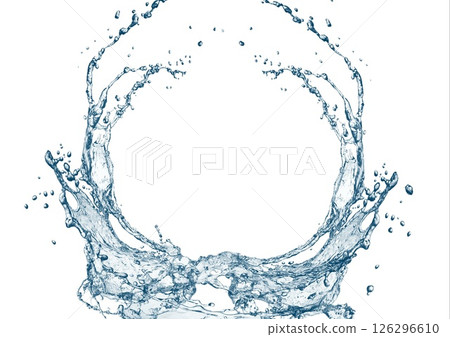 3d illustration of abstract blue waves and splashes on white background 3d illustration of abstract blue waves and splashes on white background 126296610