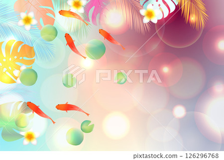 Palm goldfish summer landscape background 126296768