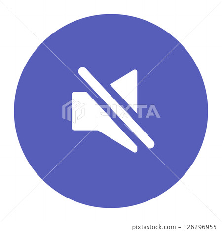 Mute button, single item, blue Mute button, single item, blue 126296955