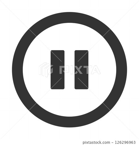 停止暫停按鈕單一黑色 126296963