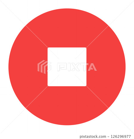停止暫停按鈕單紅 停止暫停按鈕單紅 126296977