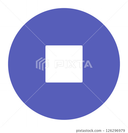 Stop Pause Button Single Blue 126296979