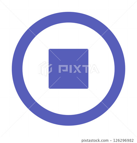Stop Pause Button Single Blue - Stock Illustration [126296982] - PIXTA