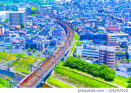 Hirakata cityscape and Keihan Electric Railway 126297018