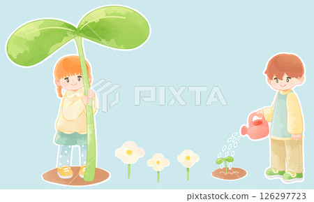 Futaba and children illustration Futaba and children illustration 126297723