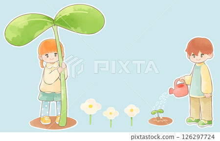 Futaba and children illustration 126297724