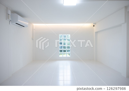 Empty room with tile floor suit for background. Empty room with tile floor suit for background. 126297986