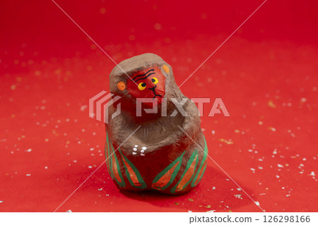 [New Year's card material] Japanese paper monkey doll 126298166