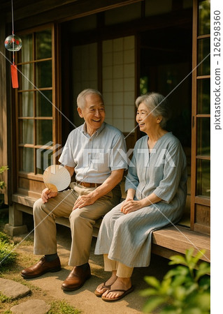 Senior generation lifestyle and natural facial expressions stock photos Showa retro senior couple 126298360
