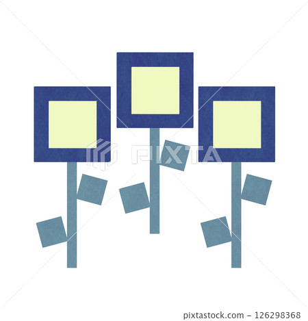 方形花（海軍藍） 126298368