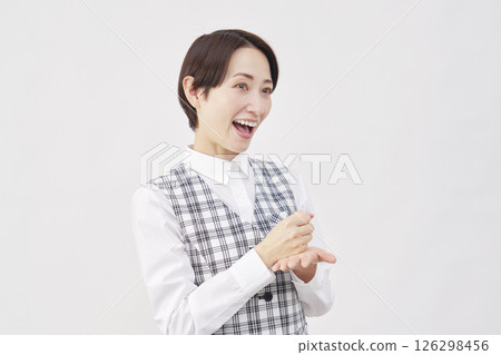 Female office worker inspiration white background 126298456