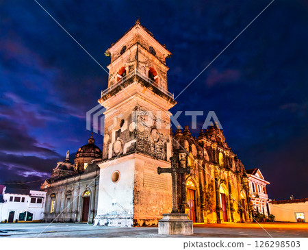 La Merced Church Illuminated at Night in Granada, Nicaragua, Central America La Merced Church Illuminated at Night in Granada, Nicaragua, Central America 126298503