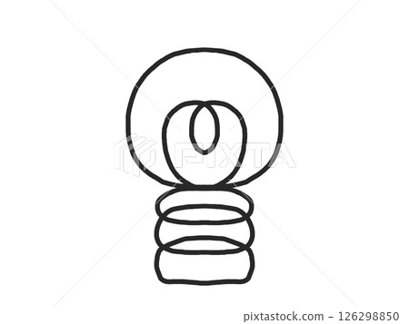 Light bulb: Simple black and white icon illustration material 126298850