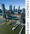 Vertical aerial shot of Perth CBD in daytime 126299013