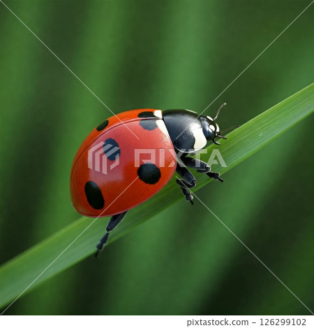 Nanahoshi lady beetle perching on a leaf 126299102
