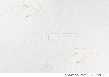 Gold lines and white washi paper background (abstract) 126299103