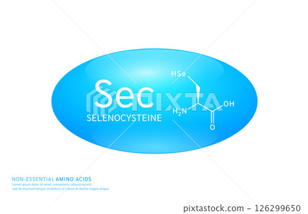 Non essential amino acids asparagine blue ellipse form with chemical structure on white background. For design supplement for the body and muscles. Medical Science. Vector EPS10. 126299650