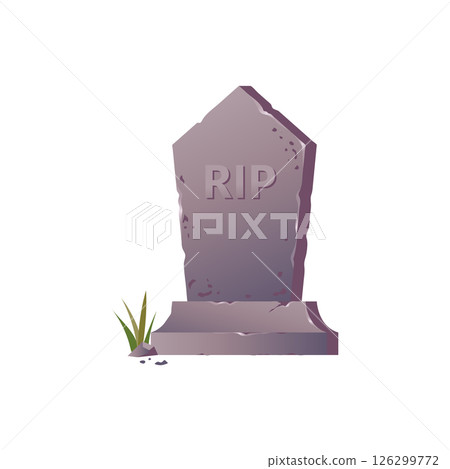 Old stone tombstone with title RIP illustration, Old stone tombstone with title RIP illustration, 126299772