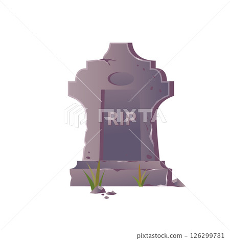 Old stone tombstone with title RIP illustration, Old stone tombstone with title RIP illustration, 126299781