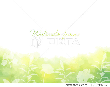 Refreshing green watercolor botanical frame background illustration Refreshing green watercolor botanical frame background illustration 126299787