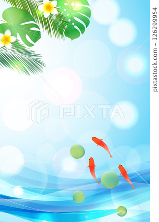 金魚夏季水彩日本圖案背景 金魚夏季水彩日本圖案背景 126299954