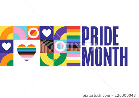 Pride Month. June. Holiday concept. Template for background, banner, card, poster with text. Vector 126300048