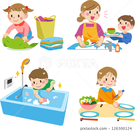 Children helping at home 126300124