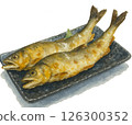 Grilled sweetfish with salt 126300352