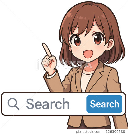 Search bar, woman showing search box 126300588