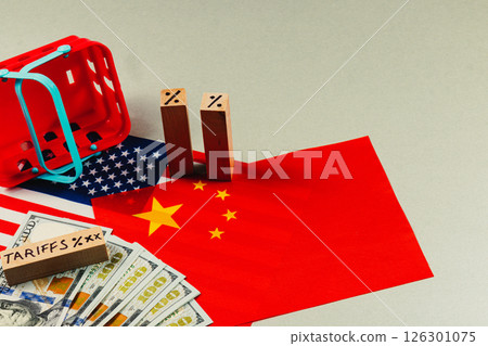 Trade negotiations focusing on tariffs between USA and China 126301075