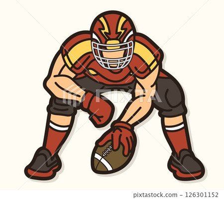 American Football Player Action Cartoon Sport Graphic Vector American Football Player Action Cartoon Sport Graphic Vector 126301152