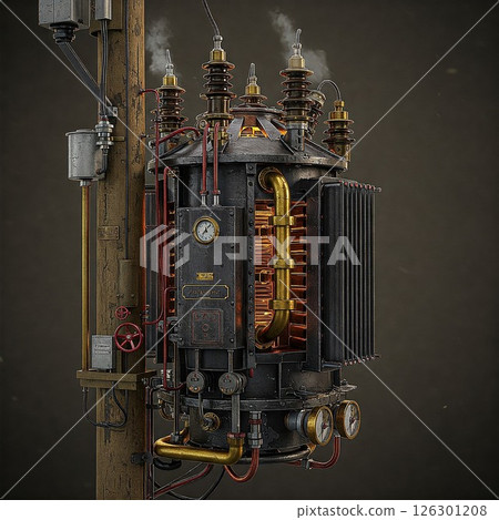 蒸氣龐克風格的桿式變壓器 126301208