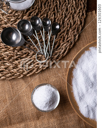 Isomalt or Maltitol sugar alcohol used as a sugar substitute and laxative. Isomalt or Maltitol sugar alcohol used as a sugar substitute and laxative. 126301603