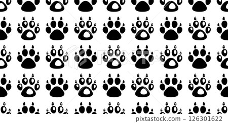 dog footprint seamless pattern cat paw pet claw vector puppy kitten bear cartoon doodle scarf isolated gift wrapping paper repeat wallpaper tile background illustration design 126301622
