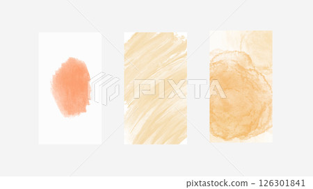 Vibrant orange watercolor background set with artistic brush effects and gradient tones. Great for seasonal themes. vector. Vibrant orange watercolor background set with artistic brush effects and gradient tones. Great for seasonal themes. vector. 126301841