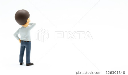 Illustration of a man suffering from shoulder pain 126301848