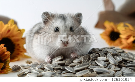 Cute hamsters wandering around the room 3 126301934