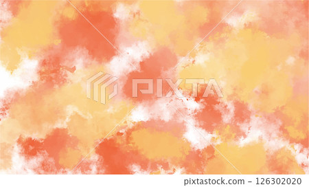 Vibrant orange watercolor background in high-quality vector format. Hand-painted texture with soft gradients and organic brush strokes, perfect for creative projects, seasonal designs, branding, 126302020