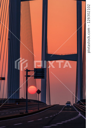 Sunset over Megami Bridge 126302102