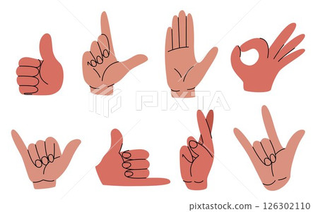 Doodle sketch hand gestures 126302110