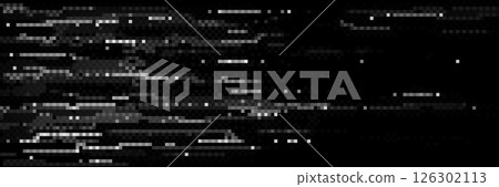 Pixel glitch abstract black and white background. Pixel glitch abstract black and white background. 126302113