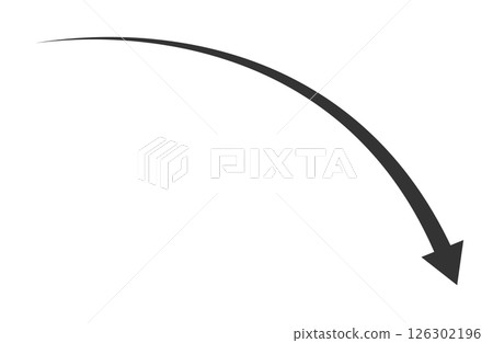 向下長箭頭黑色 126302196