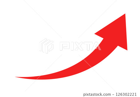紅色上升箭頭簡約單品 126302221