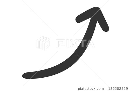 Handwritten style arrow, black, single item 126302229